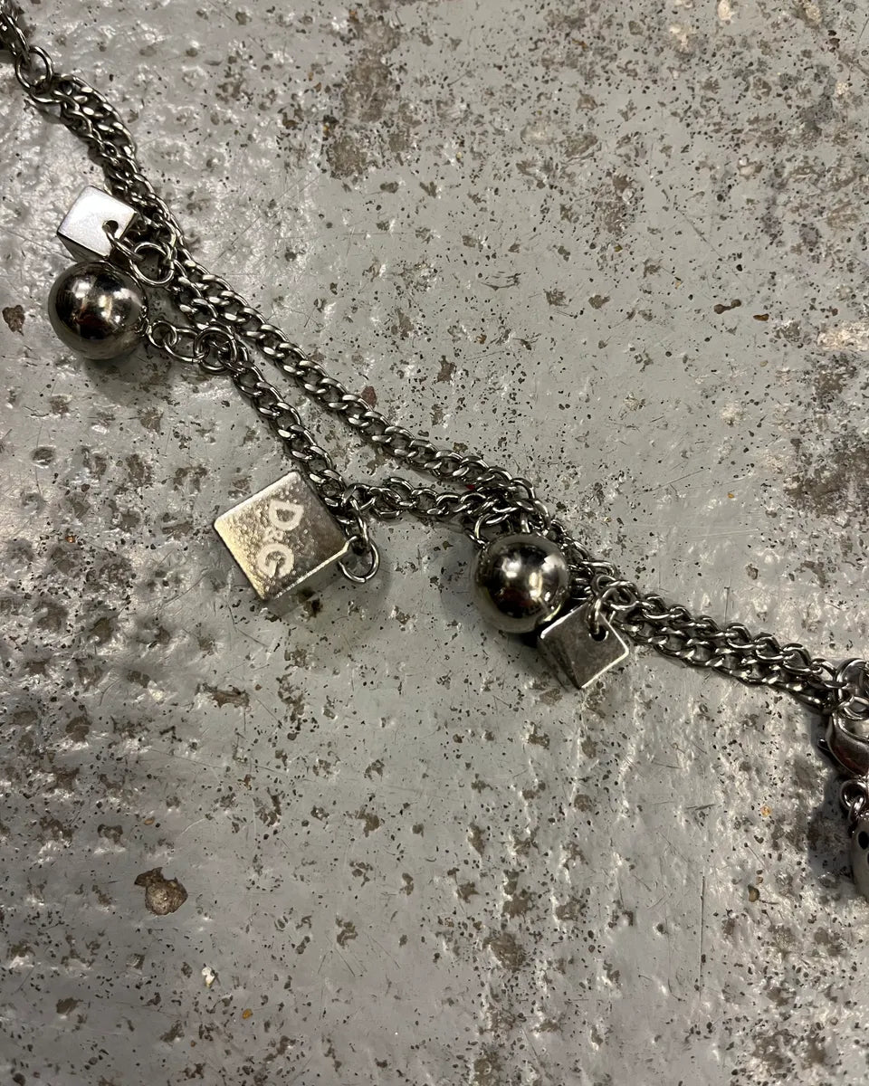 2000s Dolce & Gabbana Stainless Still Metal Charm Bracelet pWViiAZ 4
