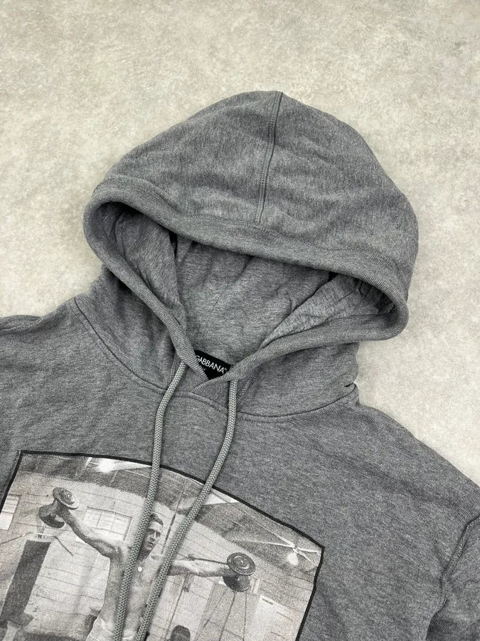 2000s Dolce & Gabbana Steve McQueen Grey Hoodie wjOaVIs 5