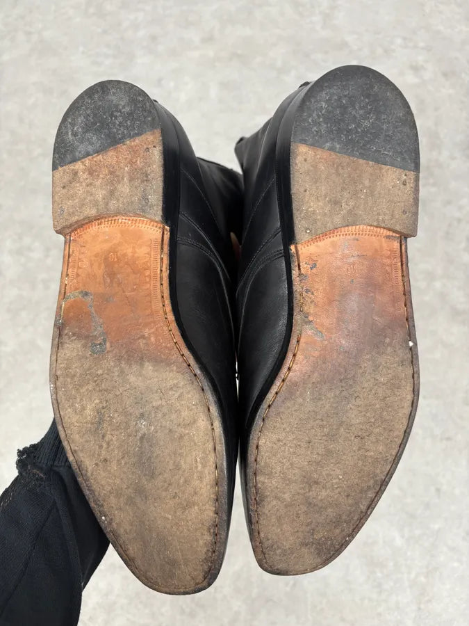 2000s Dolce & Gabbana Straps Black Leather Boots MSIHbcu 5