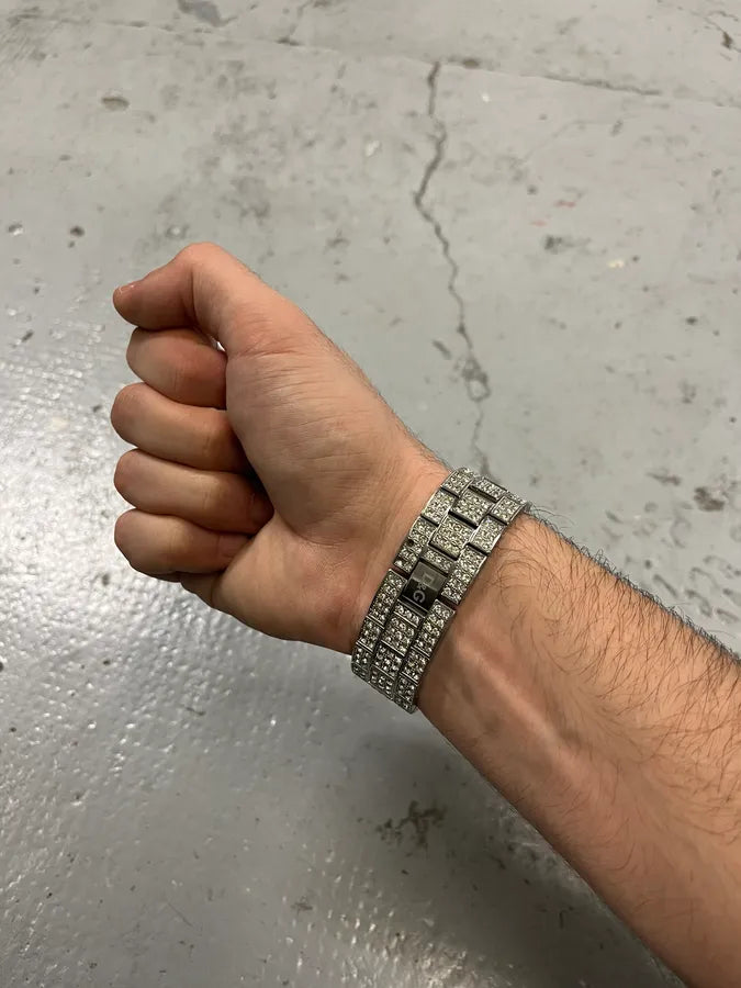 2000s Dolce & Gabbana Strass Grey Embellished Watch LVNSEjo 2