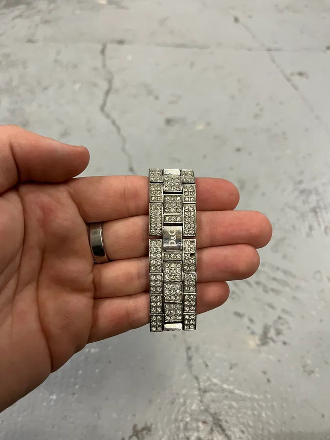 2000s Dolce & Gabbana Strass Grey Embellished Watch LVNSEjo 6