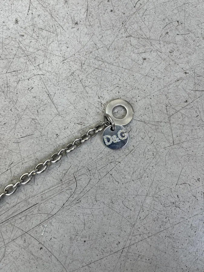 2000s Dolce & Gabbana Strass Tag Stainless Steel Necklace QLXpMhP 4