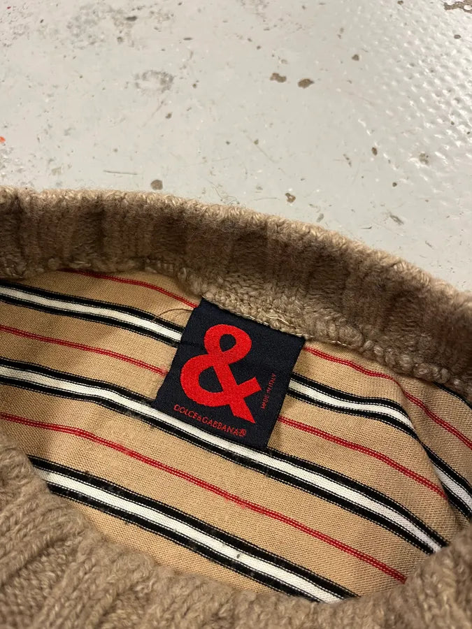 2000s Dolce & Gabbana Striped Beige Sweater TyBWdoU 7