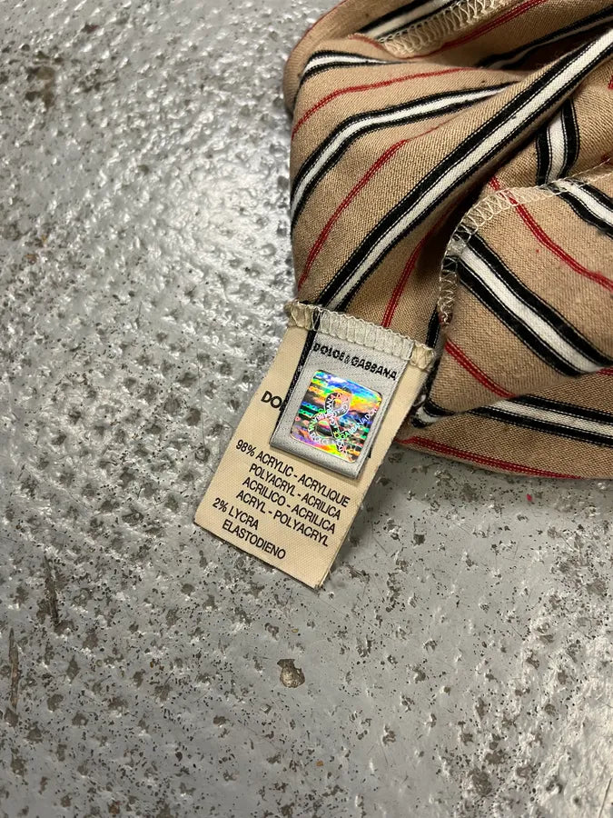 2000s Dolce & Gabbana Striped Beige Sweater TyBWdoU 9