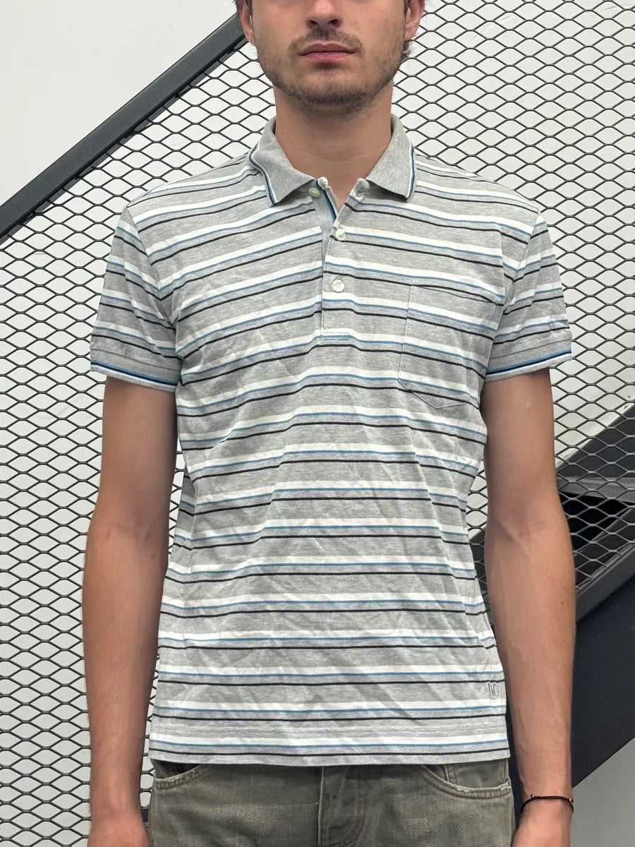 2000s Dolce & Gabbana Striped Grey Polo oLQpIam 0