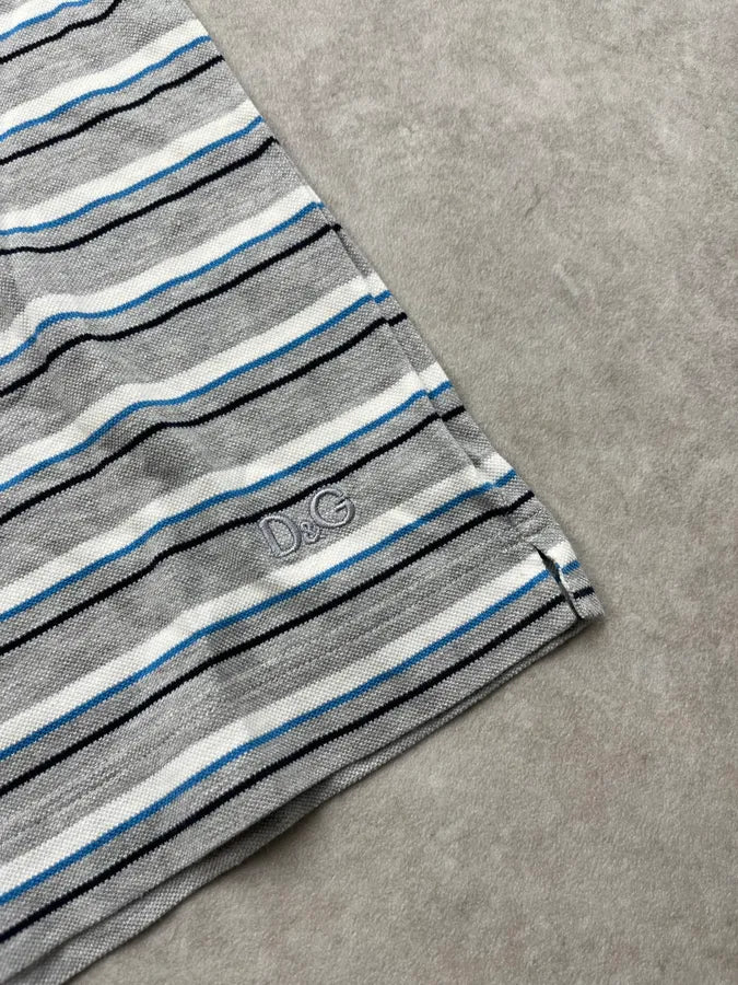 2000s Dolce & Gabbana Striped Grey Polo oLQpIam 5