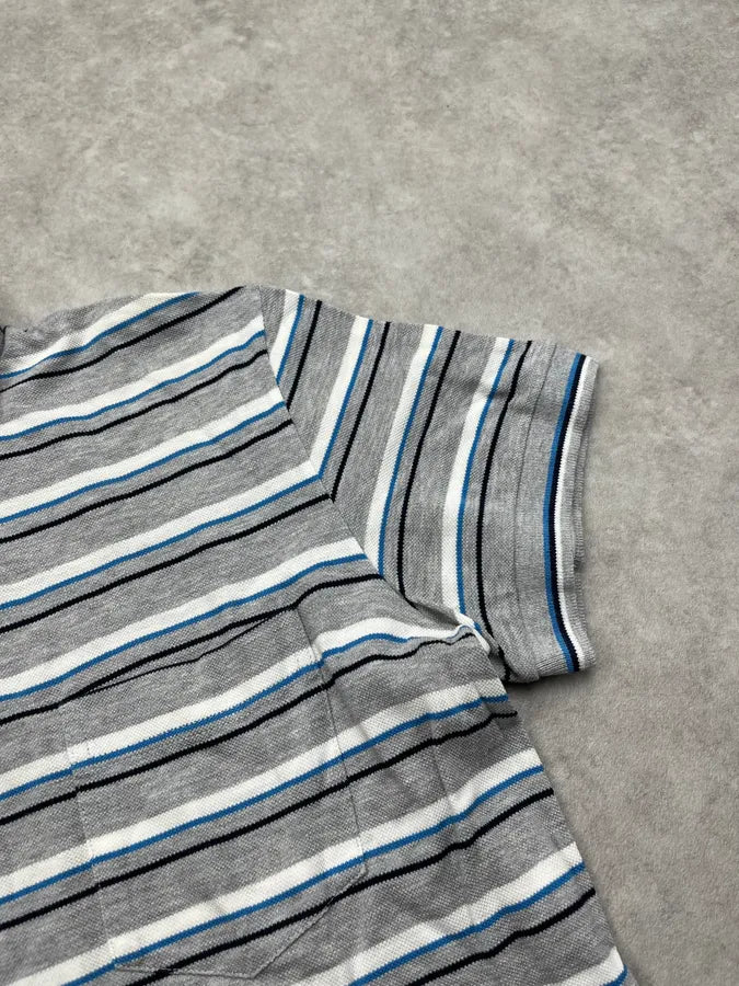 2000s Dolce & Gabbana Striped Grey Polo oLQpIam 6