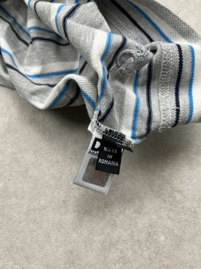 2000s Dolce & Gabbana Striped Grey Polo oLQpIam 9
