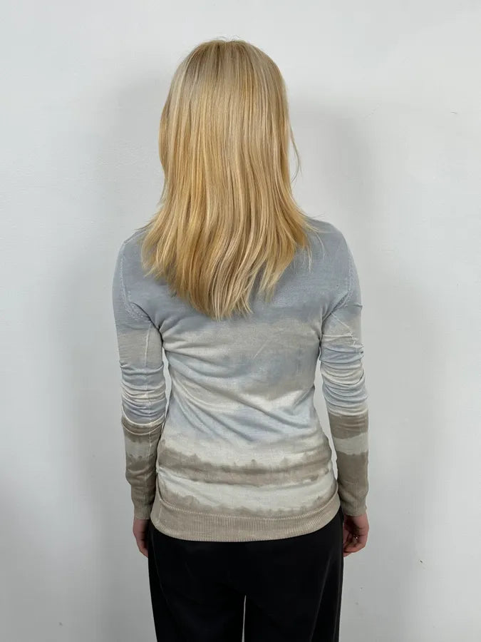 2000s Dolce & Gabbana Striped V Neck Silk Sweater ZPNHnIy 1
