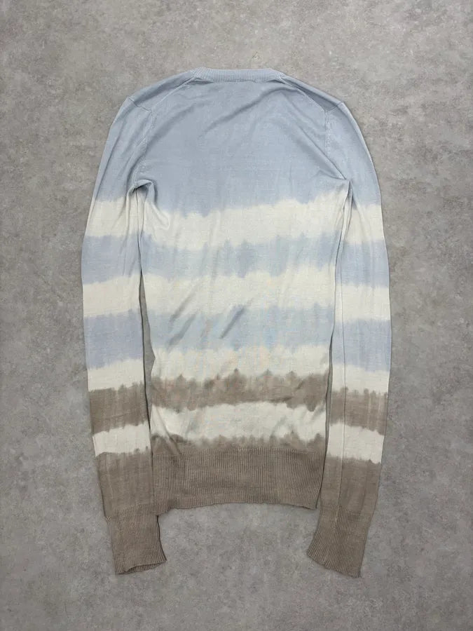 2000s Dolce & Gabbana Striped V Neck Silk Sweater ZPNHnIy 5