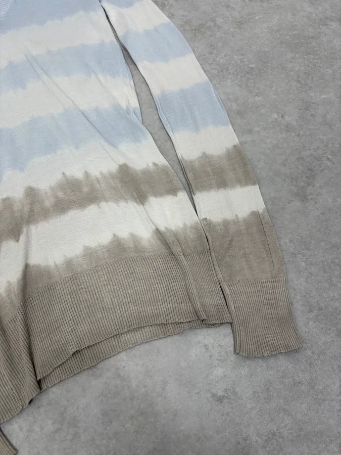 2000s Dolce & Gabbana Striped V Neck Silk Sweater ZPNHnIy 6