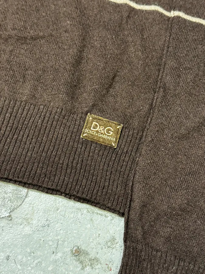 2000s Dolce & Gabbana Stripes Orange Brown Sweater gNJKZtX 5