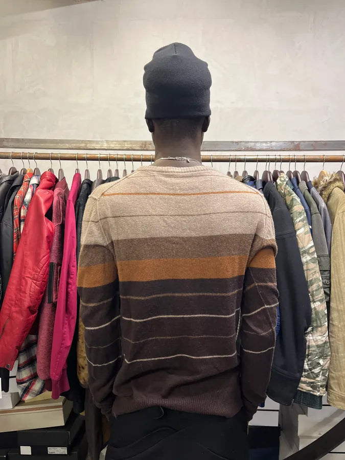 2000s Dolce & Gabbana Stripes Orange Brown Sweater gNJKZtX 1