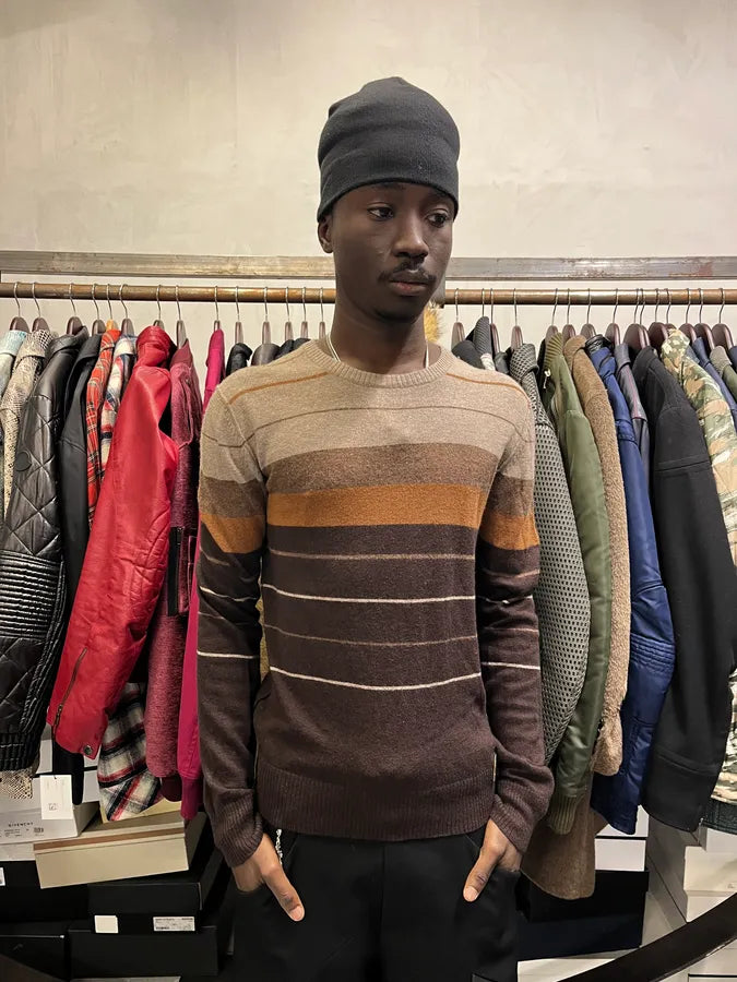 2000s Dolce & Gabbana Stripes Orange Brown Sweater gNJKZtX 0