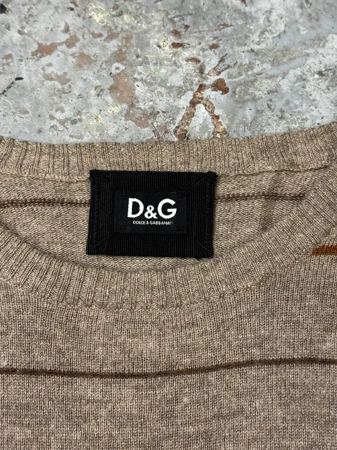 2000s Dolce & Gabbana Stripes Orange Brown Sweater gNJKZtX 5