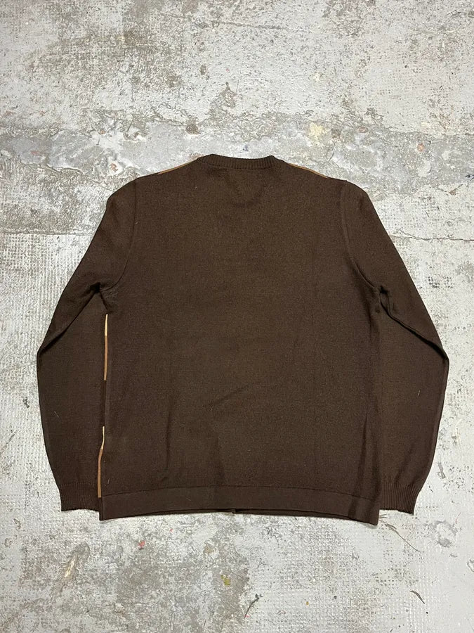 2000s Dolce & Gabbana Stripes V-Neck Brown Sweater RcsCGVK 5