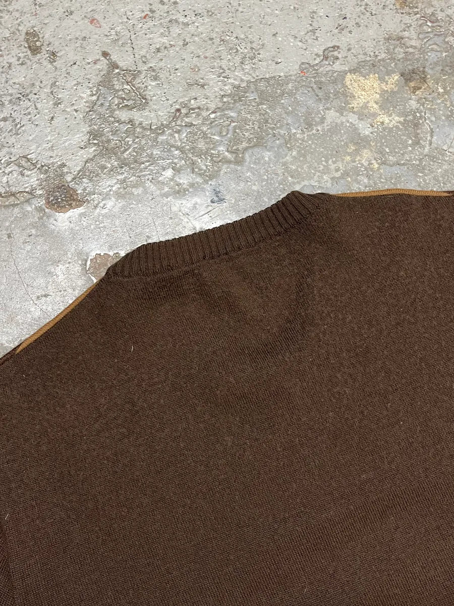 2000s Dolce & Gabbana Stripes V-Neck Brown Sweater RcsCGVK 6