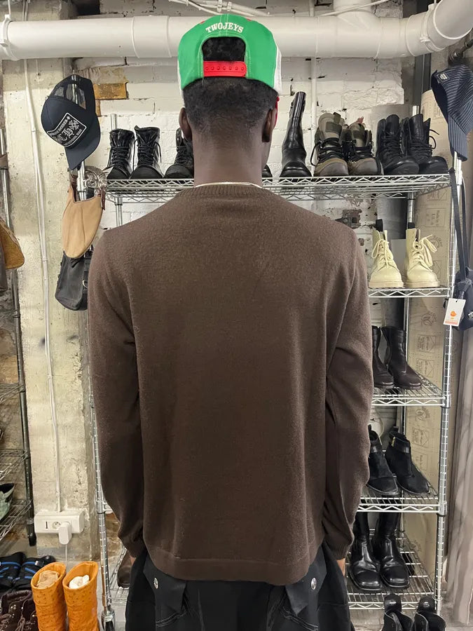 2000s Dolce & Gabbana Stripes V-Neck Brown Sweater RcsCGVK 2