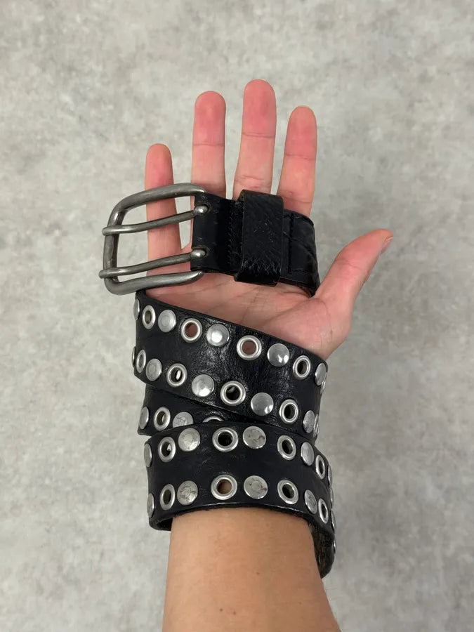 2000s Dolce & Gabbana Studded Black Leather Belt lFoCokE 0