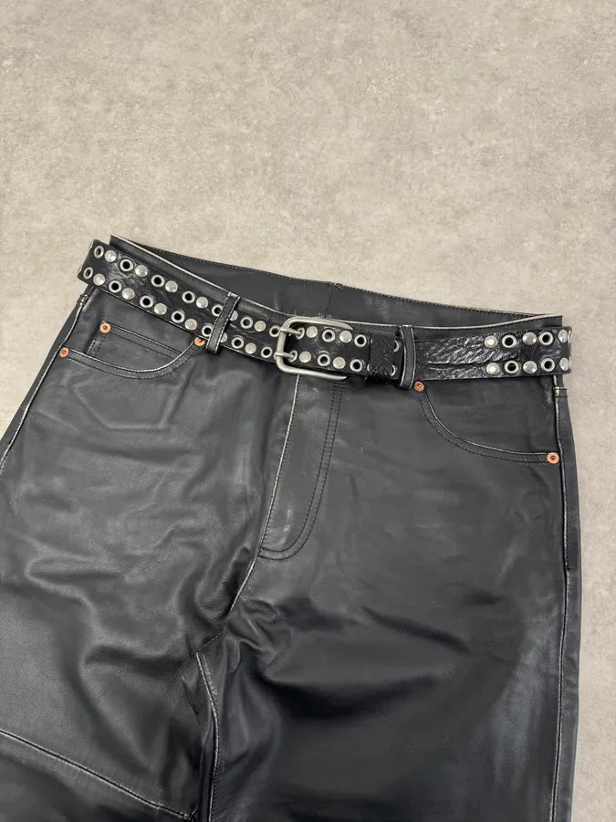 2000s Dolce & Gabbana Studded Black Leather Belt lFoCokE 1