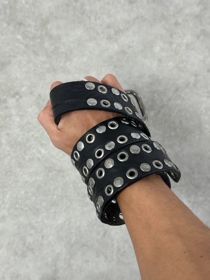 2000s Dolce & Gabbana Studded Black Leather Belt lFoCokE 2