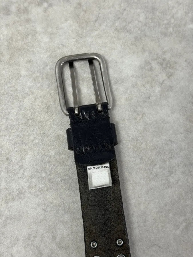 2000s Dolce & Gabbana Studded Black Leather Belt lFoCokE 6