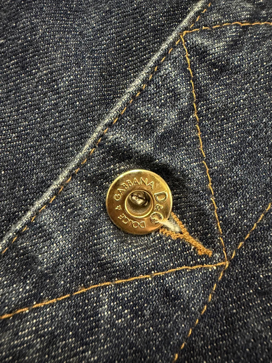 2000s Dolce & Gabbana Studded Blue Denim Jacket ENvPqnn 4