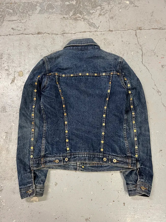 2000s Dolce & Gabbana Studded Blue Denim Jacket QcgphSO 6