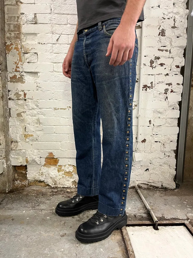 2000s Dolce & Gabbana Studded Blue Denim Jeans yomaJFn 1