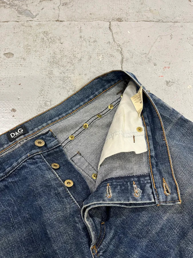 2000s Dolce & Gabbana Studded Blue Denim Jeans yomaJFn 10