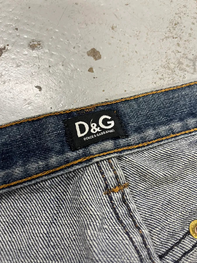2000s Dolce & Gabbana Studded Blue Denim Jeans yomaJFn 11