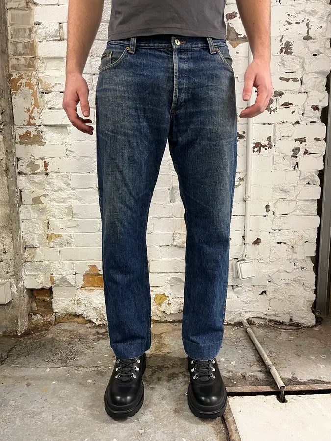 2000s Dolce & Gabbana Studded Blue Denim Jeans yomaJFn 2