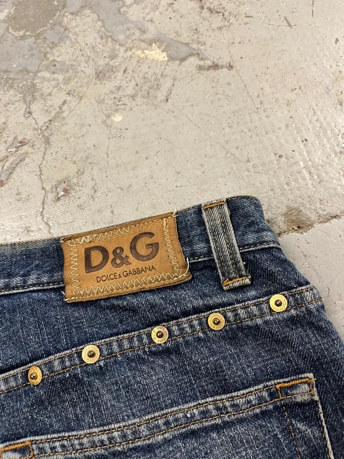 2000s Dolce & Gabbana Studded Blue Denim Jeans yomaJFn 9