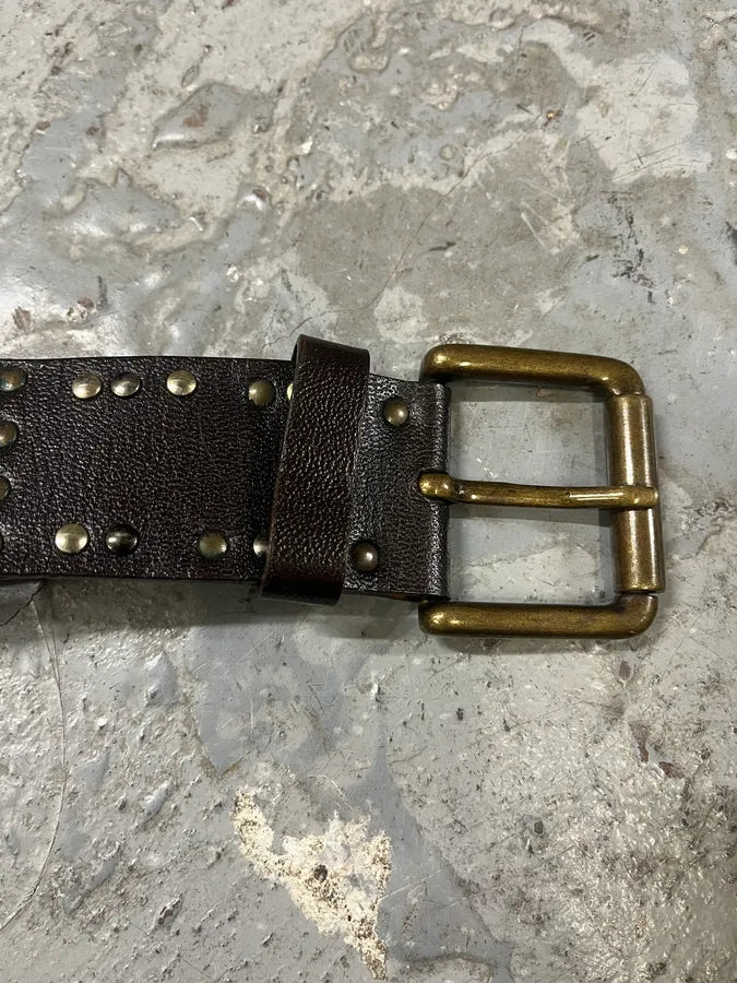 2000s Dolce & Gabbana Studded Brown Leather Belt rORMWRo 2