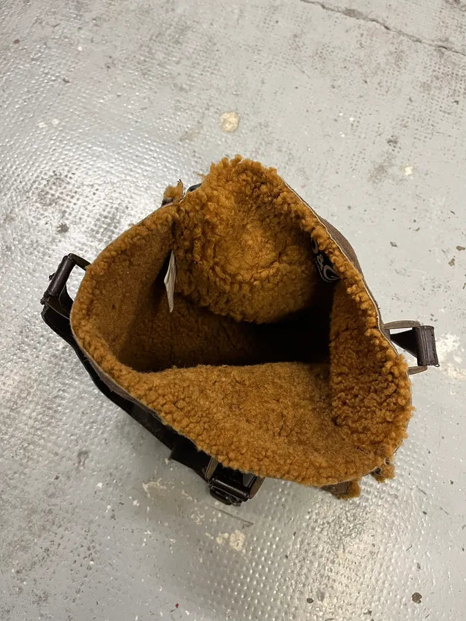 2000s Dolce & Gabbana Studded Brown Shearling Leather Handle Bag hOzVgDL 5