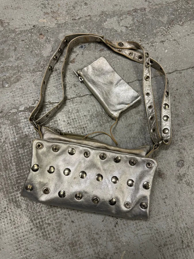 2000s Dolce & Gabbana Studded Buttoned Silver Handle Bag (OS) Wagdwmm 0