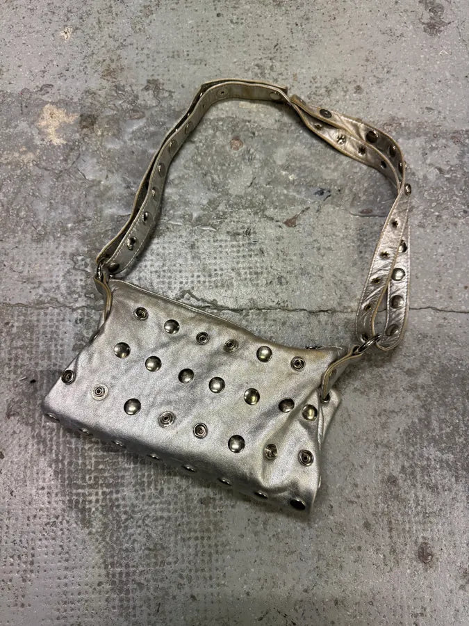 2000s Dolce & Gabbana Studded Buttoned Silver Handle Bag (OS) Wagdwmm 2