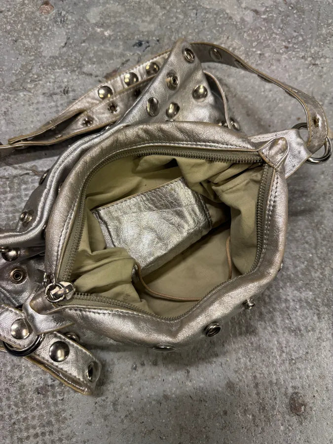 2000s Dolce & Gabbana Studded Buttoned Silver Handle Bag (OS) Wagdwmm 5