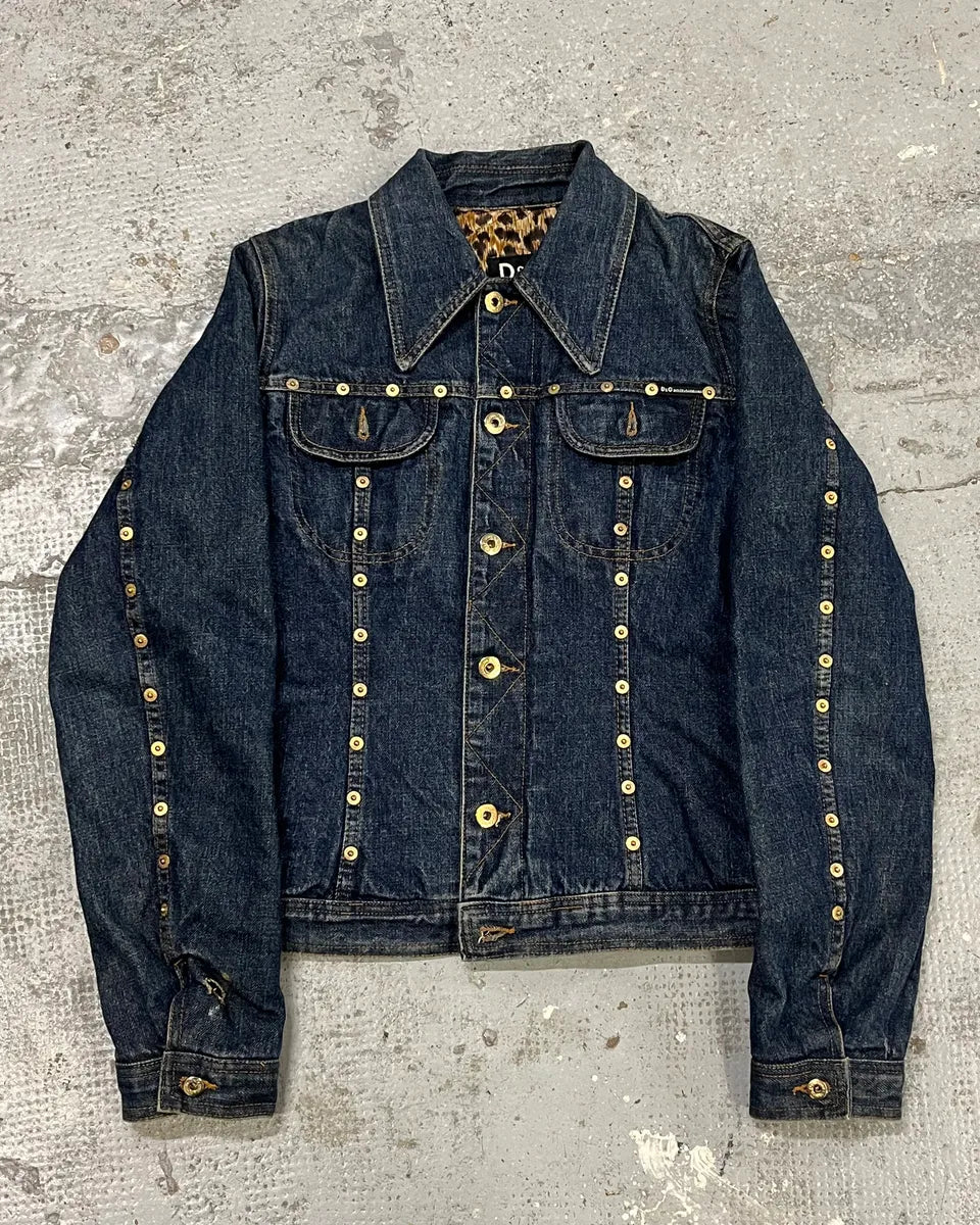 2000s Dolce & Gabbana Studded Denim Jacket WIeSSLd 0