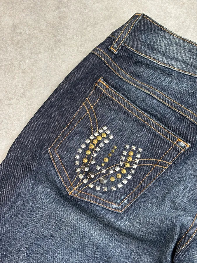 2000s Dolce & Gabbana Studded Embellished Faded Blue Denim Jeans vOdytkN 7
