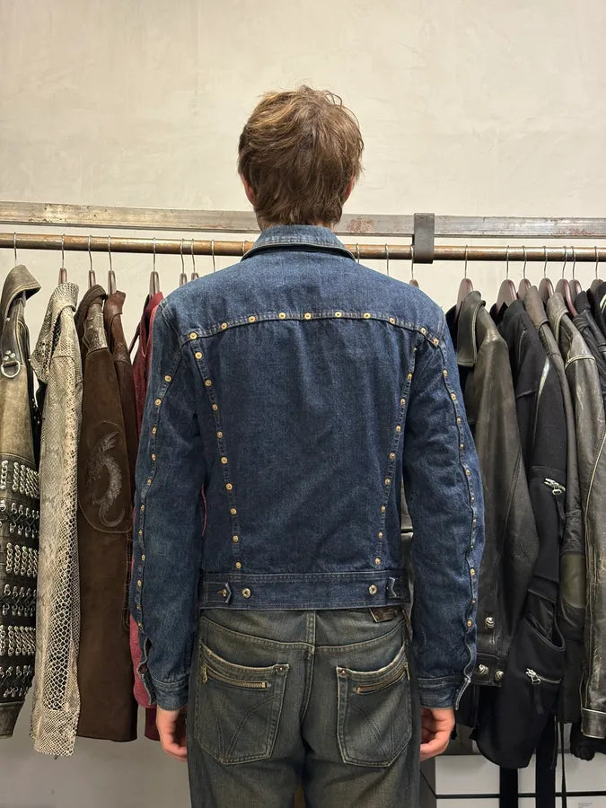 2000s Dolce & Gabbana Studded Faded Denim Jacket rqMxxFW 2