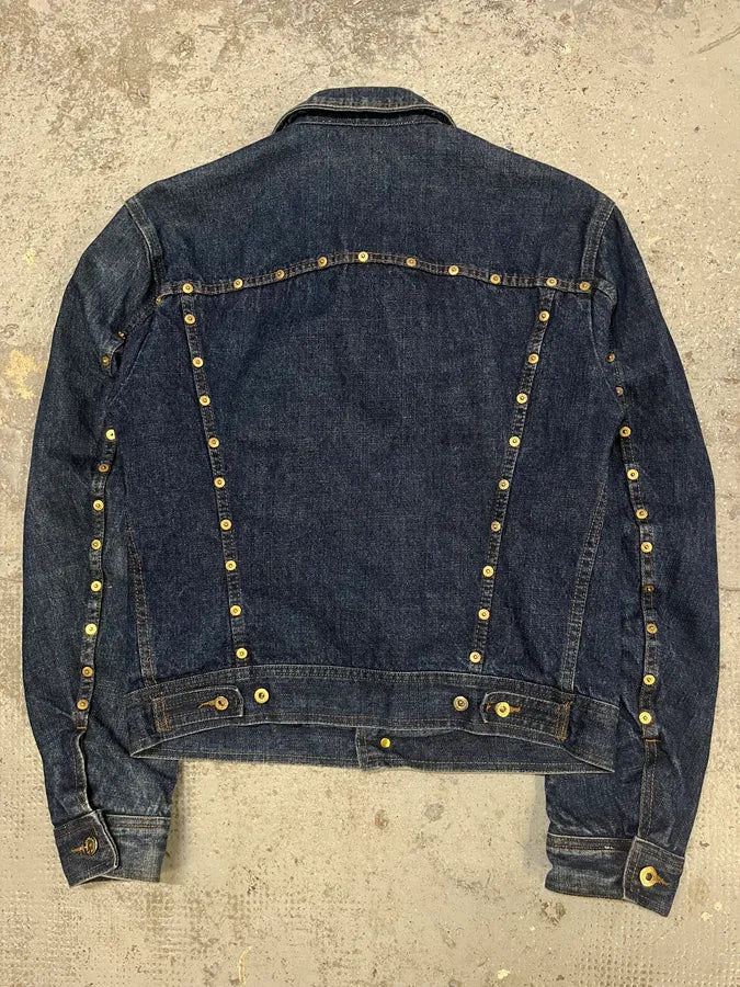 2000s Dolce & Gabbana Studded Faded Denim Jacket rqMxxFW 6