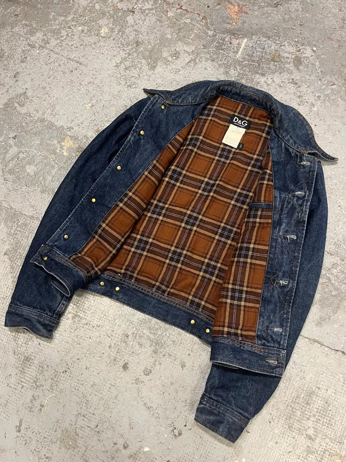 2000s Dolce & Gabbana Studded Faded Denim Jacket rqMxxFW 4