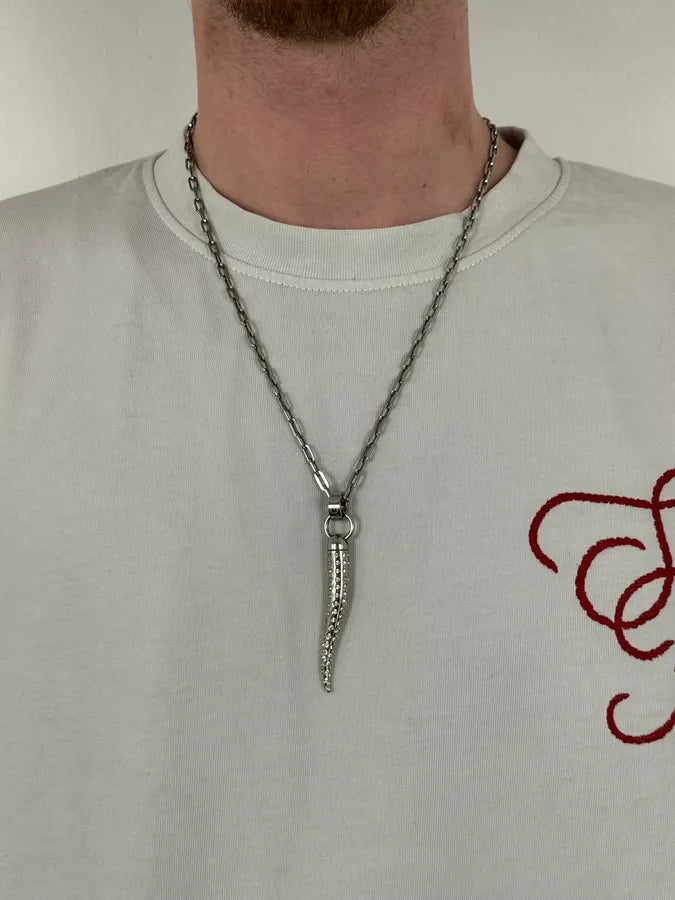 AW2005 Dolce & Gabbana Studded Grey Tooth Necklace fWPuDgK 2