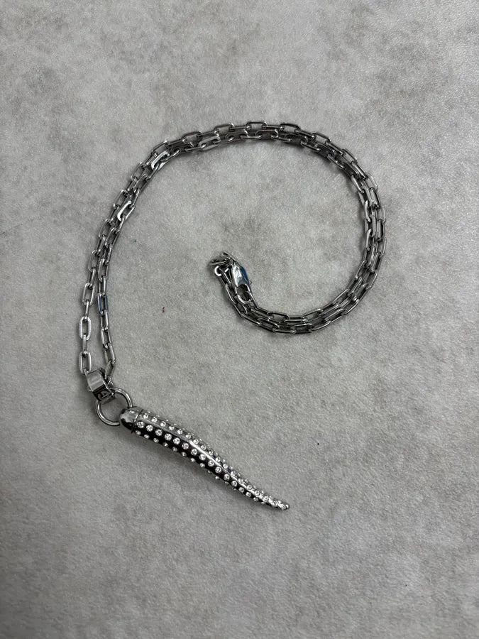 AW2005 Dolce & Gabbana Studded Grey Tooth Necklace fWPuDgK 4