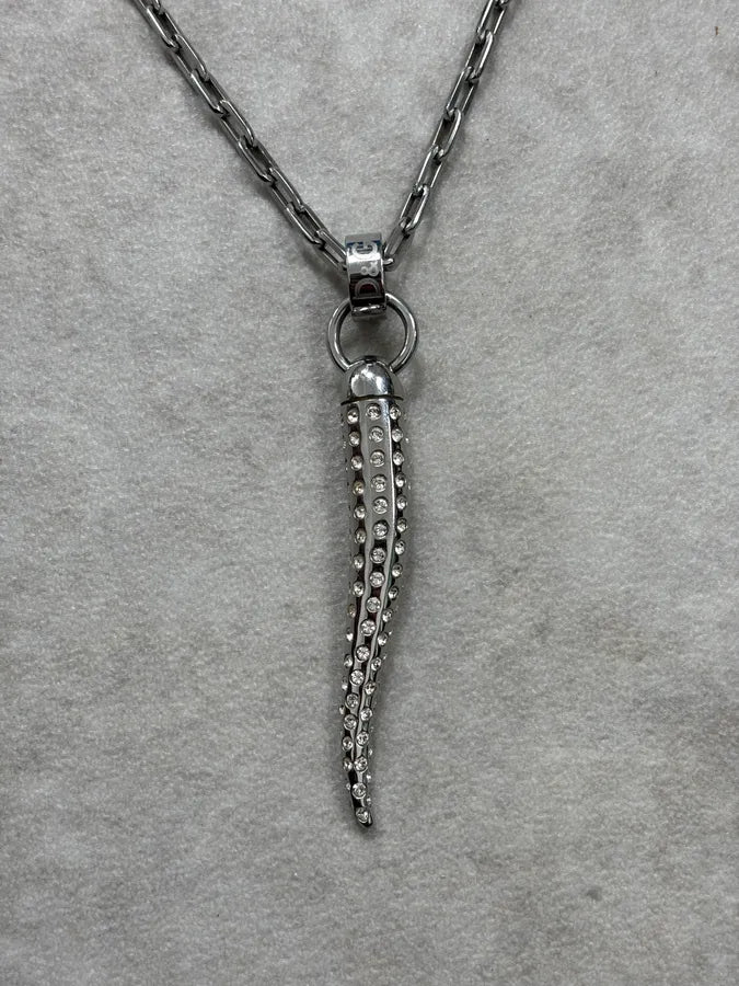 AW2005 Dolce & Gabbana Studded Grey Tooth Necklace fWPuDgK 5