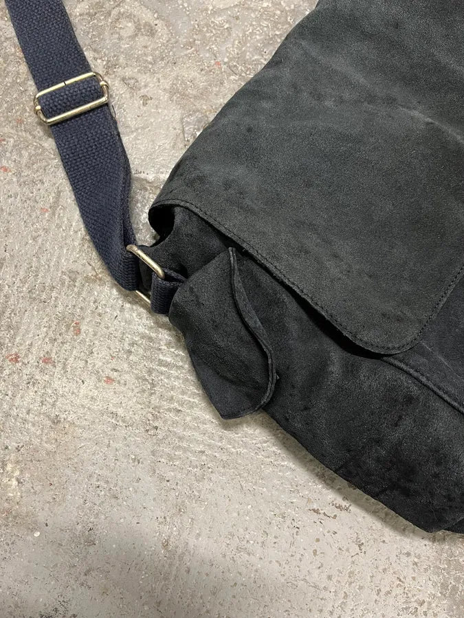 2000s Dolce & Gabbana Suede Eroded Navy Messenger Bag (OS) VBOHSmr 5