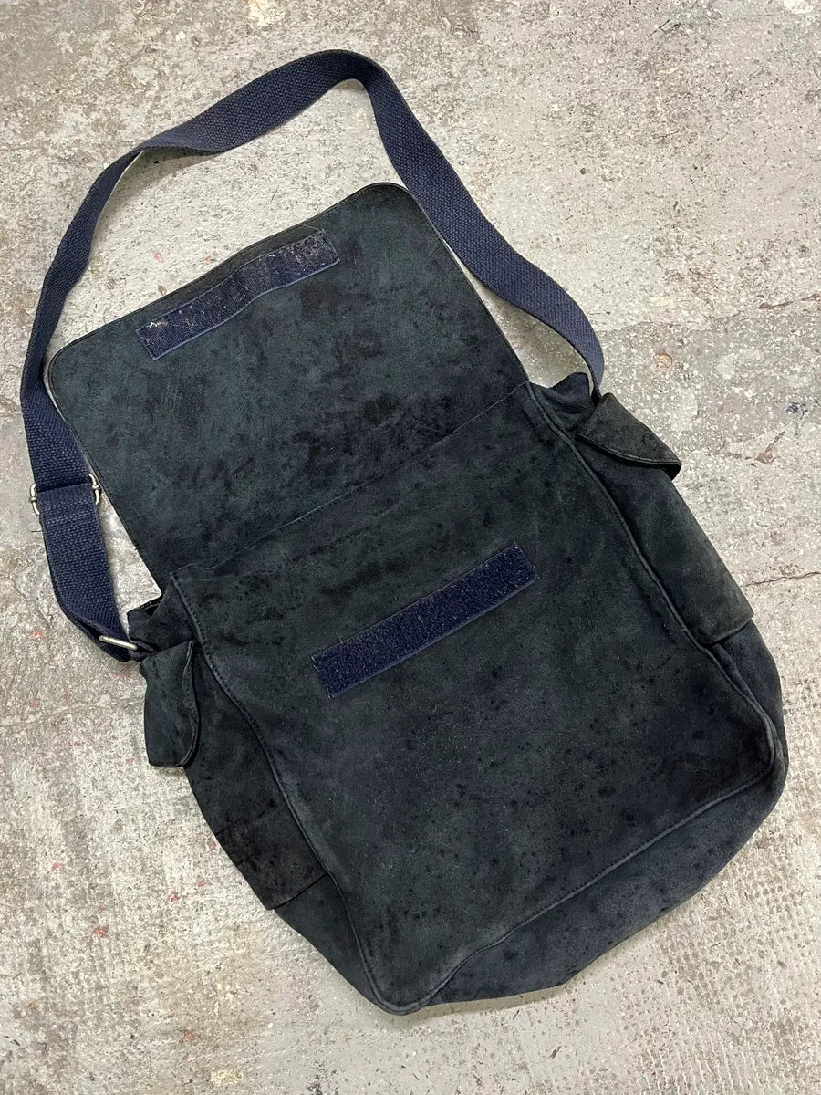 2000s Dolce & Gabbana Suede Eroded Navy Messenger Bag (OS) VBOHSmr 6