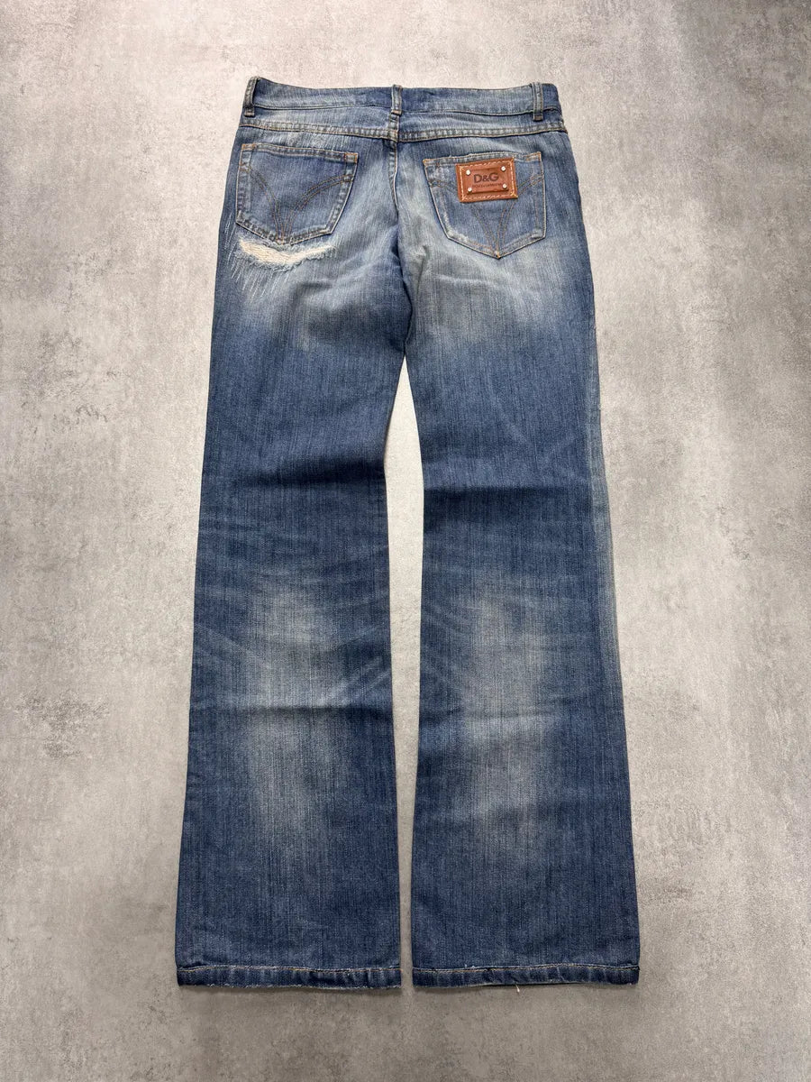 2000s Dolce & Gabbana Sun Faded Distressed Denim Jeans CGbJlYe 2