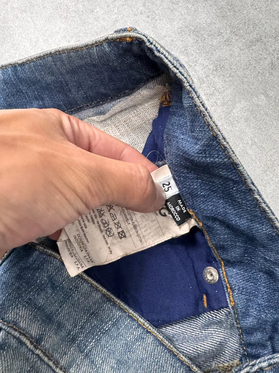 2000s Dolce & Gabbana Sun Faded Distressed Denim Jeans CGbJlYe 5